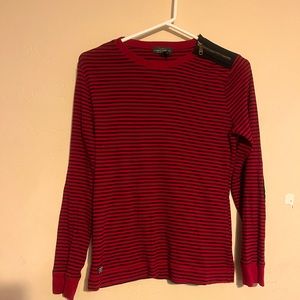 Lauren Jeans Co. Ralph Lauren striped long sleeve elbow pads top